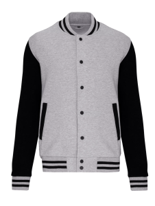 Blouson molleton teddy unisexe gris
