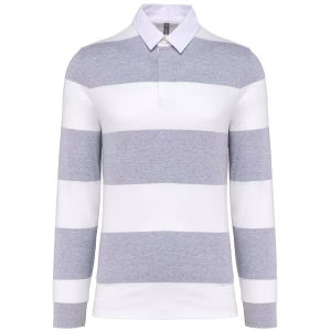 K285 polo rugby raye manches longues unisexe oxfordgrey