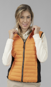 Pk316 bodywarmer bi matiere femme orange