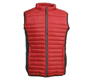 Pk316 bodywarmer bi matiere homme rouge