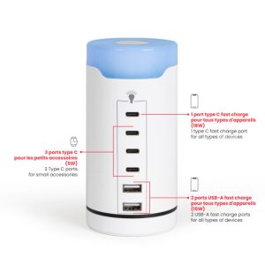 Station de charge usb et type c