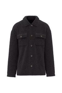 Surchemise a epaules tombantes en sherpa unisexe noir