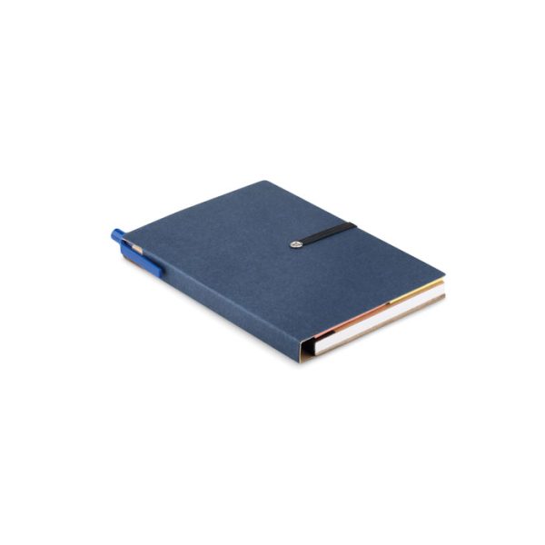 Carnet avec bloc de notes adhesives et stylo marine