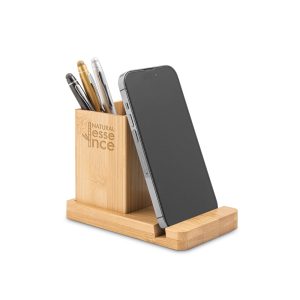 Set de bureau avec support pour telephone portable et pot