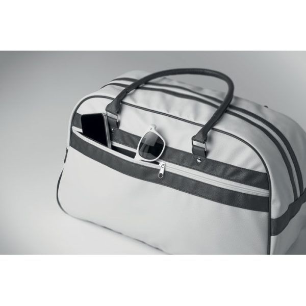 Mo2987 sac de sport en pu blanc
