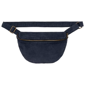 Sac banane en velours cotele bleu