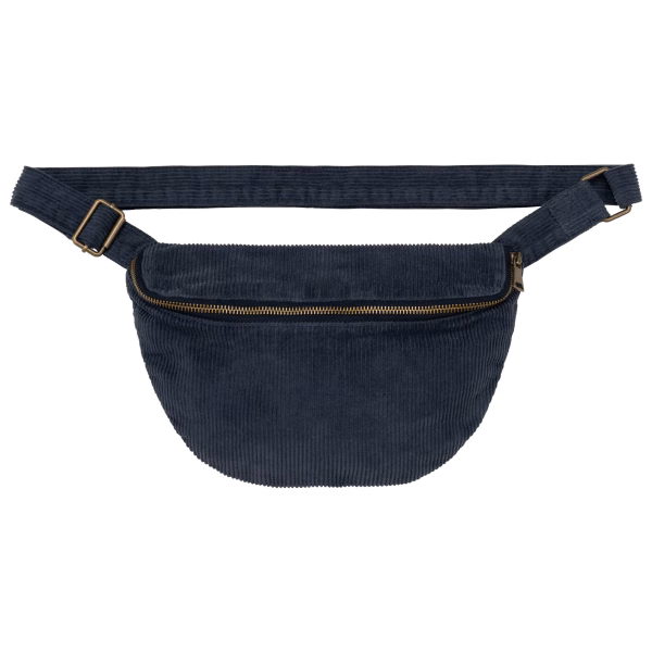 Sac banane en velours cotele bleu