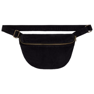 Sac banane en velours cotele noir