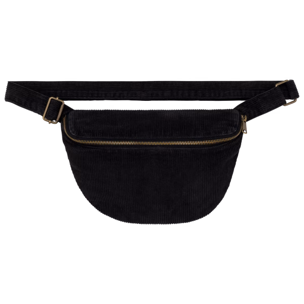 Sac banane en velours cotele noir