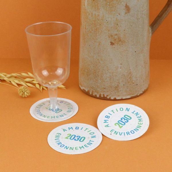 Sous bock papier graines ambiance