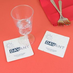 Sous bock papier graines carre ambiance
