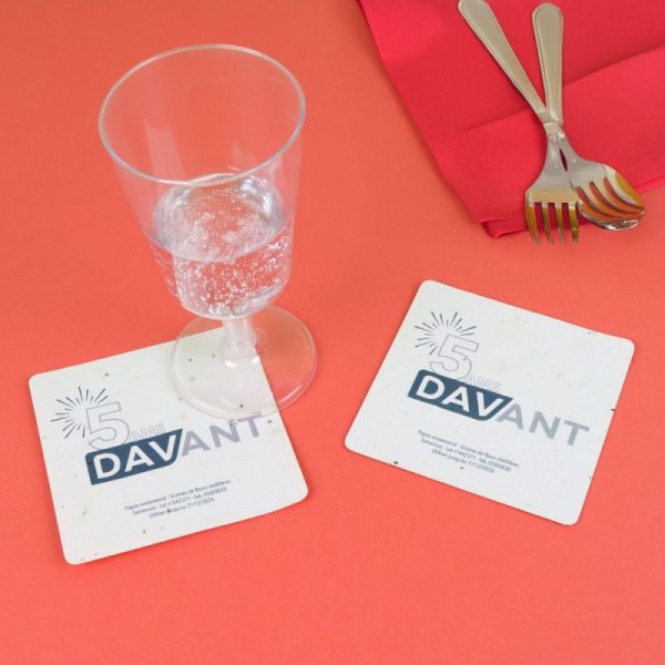 Sous bock papier graines carre ambiance