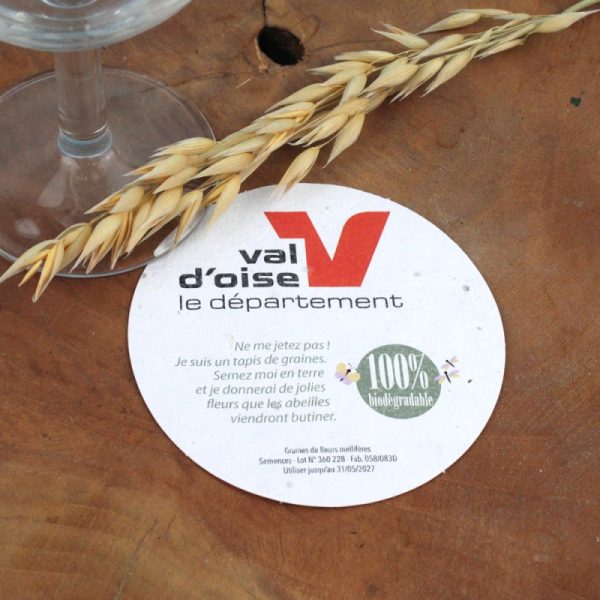 Sous bock papier graines